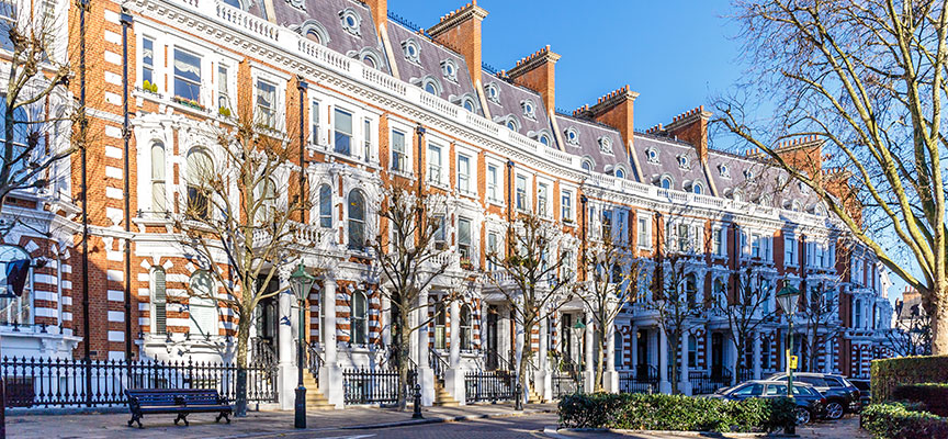Row of properties in Kensington